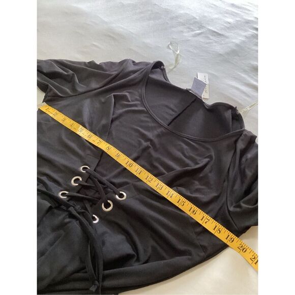 Love Squared Plus Sized Black Grommet Lace - Up Dress Size: 1X - Picture 5 of 8